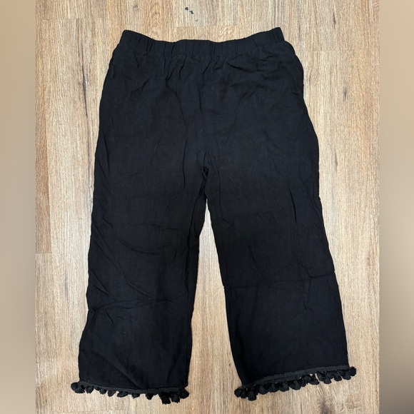 Lulus, Black, Large, Wide-Leg Tassel Pants - Picture 1 of 8